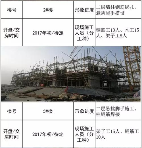 韵湖豪庭1月3日项目施工现场形象进度表