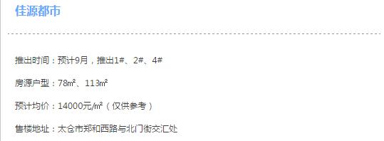 太仓九月、十月，12楼盘新房源将入市